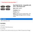 thumbnail image 2 of Rear Brake Pad Set - Compatible with 2018 - 2022 Nissan LEAF 2019 2020 2021, 2 of 2