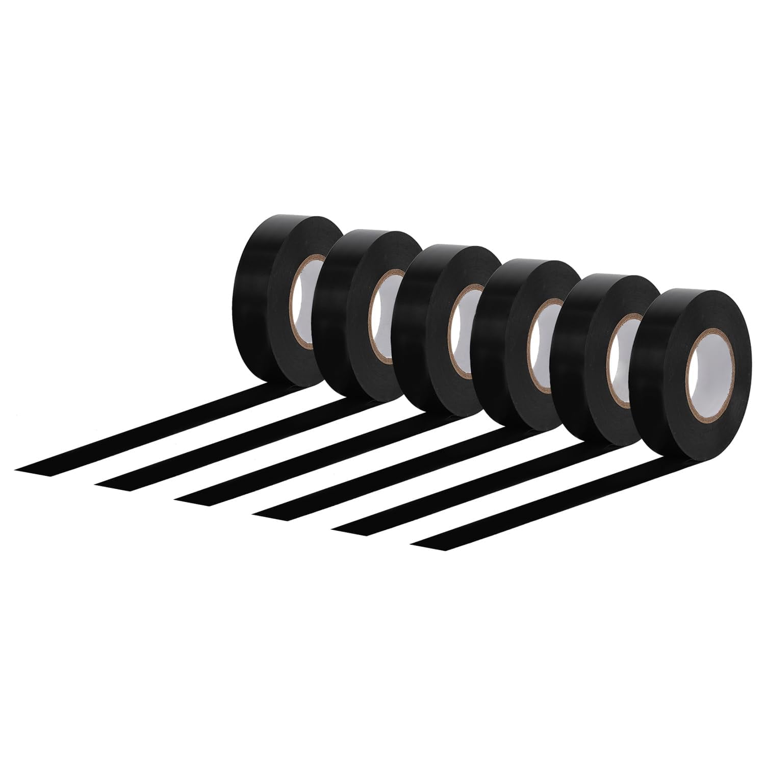 Electrical Adhesive Tape, Insulating with Strong Adhesive, for Home DIY, Repairs, Electrical, Automotive and Equipment, 3/4" x 60', Black, 6-Pack