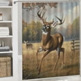 thumbnail image 6 of Orinice Deer Trees Field Bathroom Decor Set Colorful Luxurious Graphic Print Polyester Fabric Fashion Shower Curtain with Hooks for Home Bathtubs Decoration 36x72, 6 of 7
