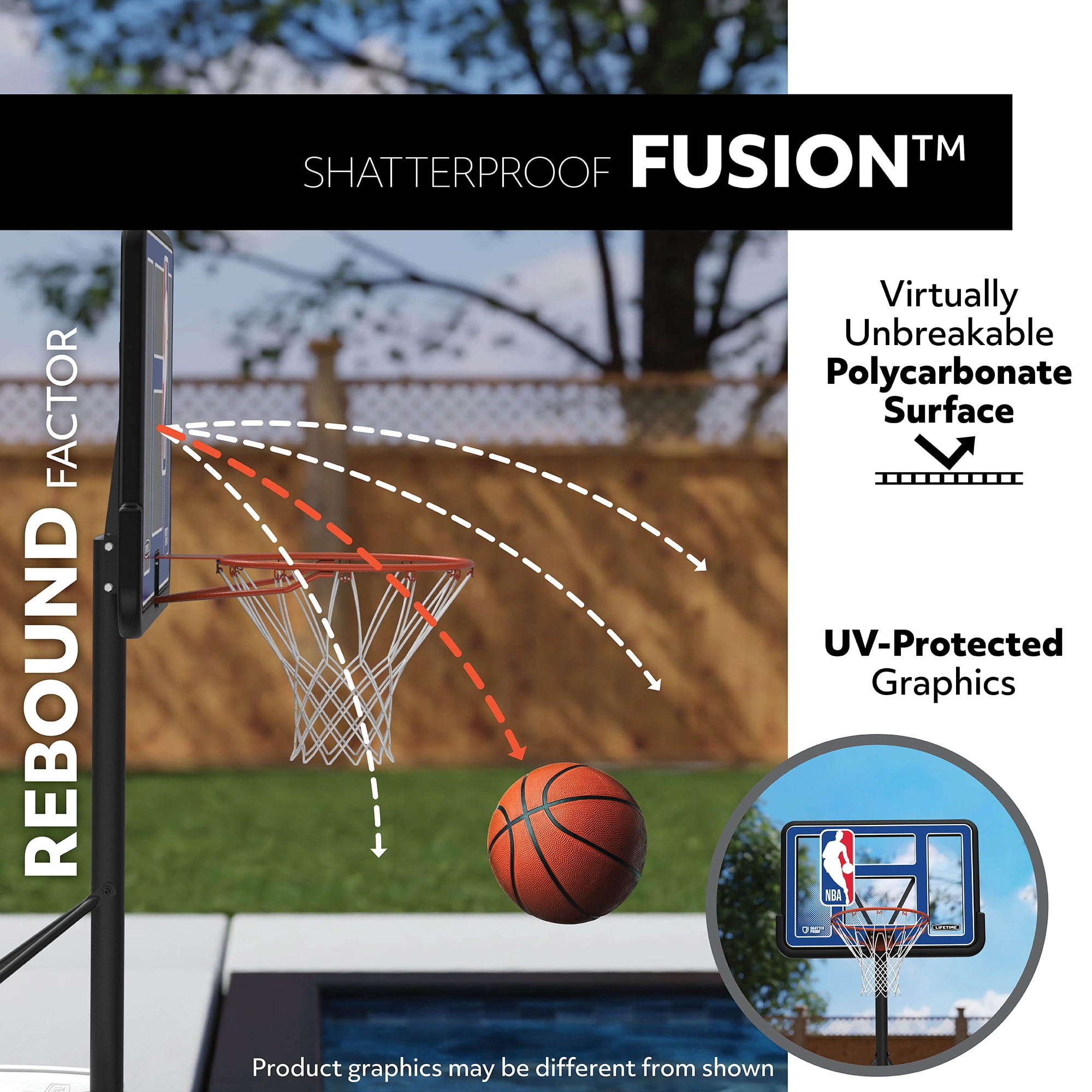 Lifetime WNBA Phoenix Mercury Poolside Basketball Hoop, Outdoor