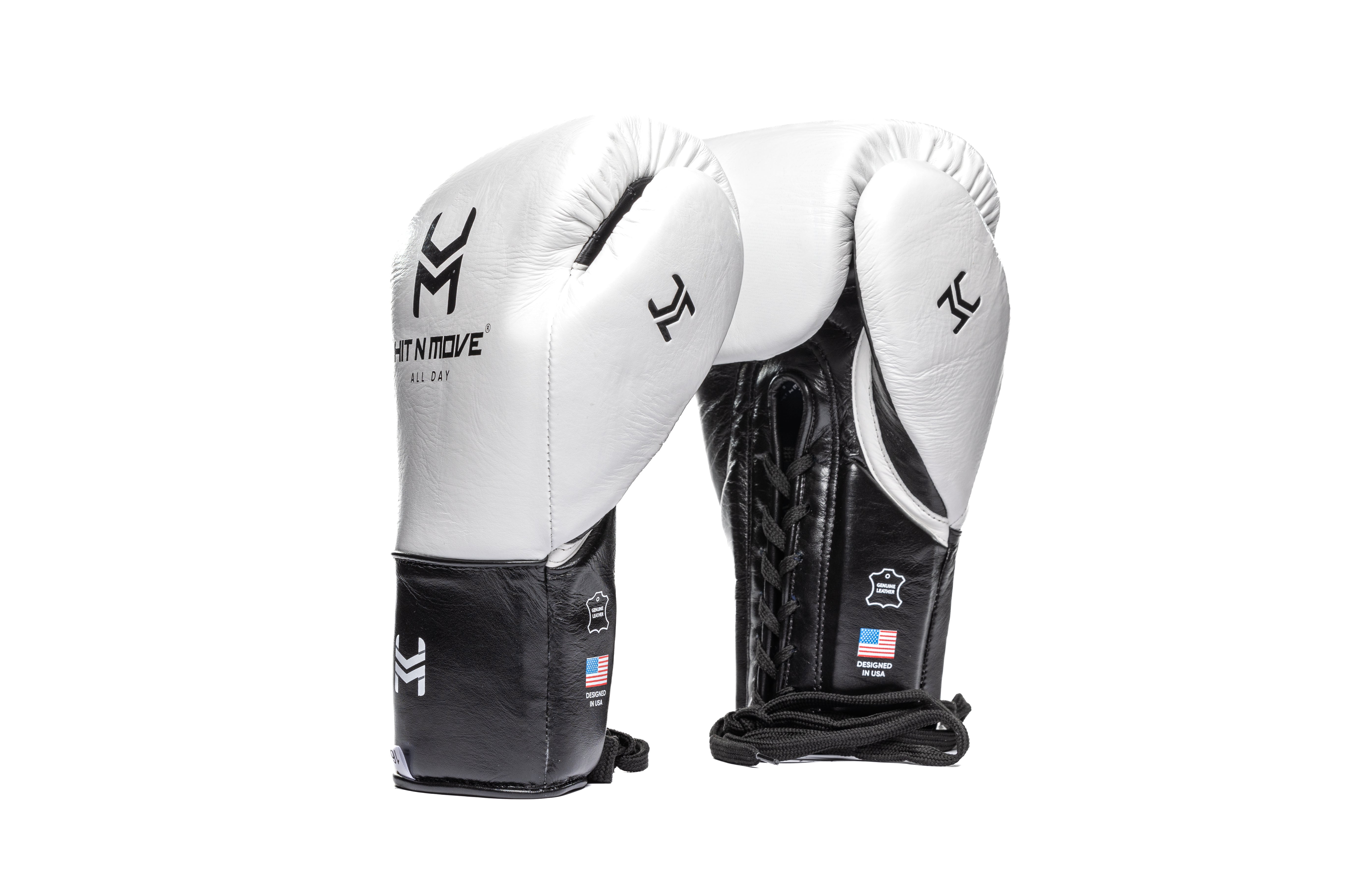Hit N Move Boxing Gloves - All Day Pro Balance 14oz Black - Lace Up