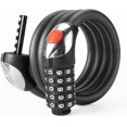thumbnail image 1 of Candado de cable para bicicleta, 1,2 metros, con luz LED de 5 dígitos y combinación negra, ideal para bicicletas de montaña, motocicletas, scooters y puertas., 1 of 5