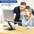 thumbnail image 2 of Soporte para laptop con base giratoria, soporte ergonómico ajustable, soporte elevador para computadora compatible con Air, Pro, Dell, HP, Lenovo y otras laptops, 2 of 4