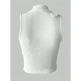 thumbnail image 2 of Women's Sleeveless Tank Top, High Neck Hollow Out Top Slim Fit Shoulder-Baring Tank Top, 2 of 4