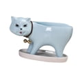 thumbnail image 4 of Maceta con forma de gato, maceta con cola de gato y Cactus para el hogar, balcón, exterior, interior Azul, 4 of 8