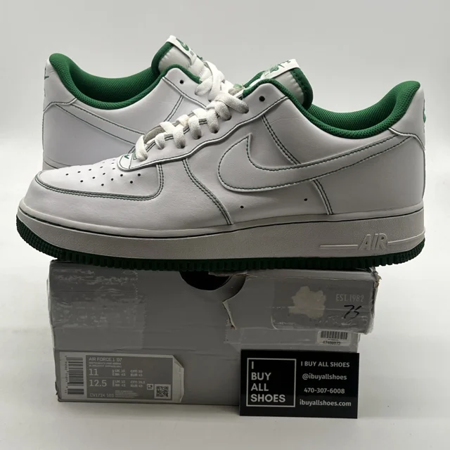 Size 11 - Ni&ke Air Force 1 '07 Contrast Stitch - White Pine Green (CV1724-103)