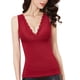 thumbnail image 1 of Sonducket Chaleco térmico para mujer, cuello en V, sin mangas, Color sólido, terciopelo, Top básico para mujer, ropa interior cálida para clima frío, Camisetas sin mangas Vino Tinto XXL Sonducket AP013373-08, 1 of 6