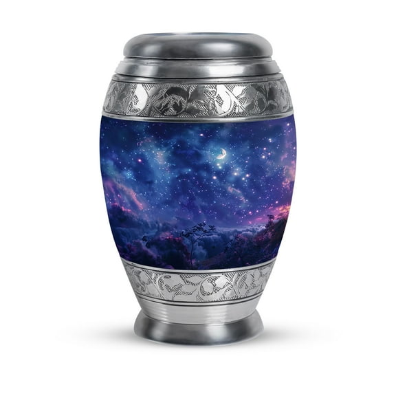 Cosmic Blossom Large Decorative Urn, Funeral Urns For Adult Female Mom, Urns For Human Ashes, Decorative Urns, Urns For Ashes Adult Male, Funeral Urns For Adult Ashes Men 10 Inch