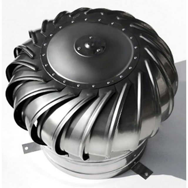 Exhaust Cap Roof Flue Vent, Stainless Steel Roof Wind Turbine Cap Vent 8 Inch 12 Inch Round Rotating Roof Vents, Unpowered Rotation, Easy to Install (Size : 300mm/12in)