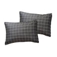 thumbnail image 4 of WRAPAHOLIC 3-Pieces Queen Size Bedding Set Grid Printed Grey Bed Sheets for All Seasons, 4 of 5