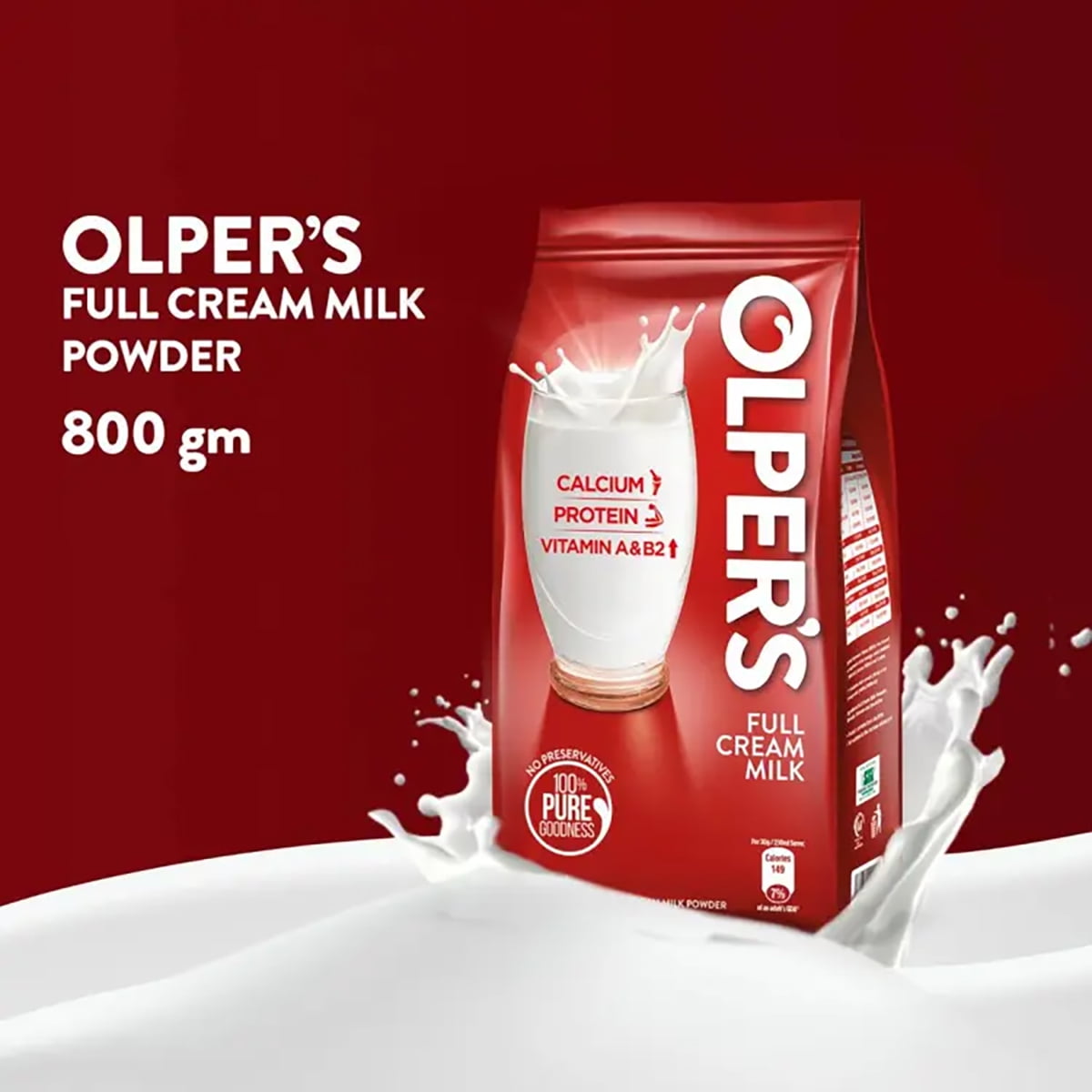 Olper's Full Cream Milk Powder 800g (28.21Oz) | Pack of 1 | Richness of Milk | Makes Creamy Drinks, Baking & More