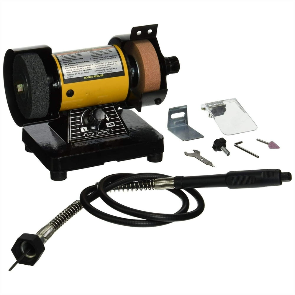 TruePower 199 Mini Multi Purpose Bench Grinder and Polisher with Flexible Shaft, Tool Rest and