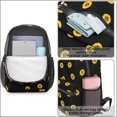 thumbnail image 4 of Sunflower and Grid Black Pattern 17" Waterproof Oxford School Backpacks for Teens, S-Shape Padded Straps, for School, Travel, Hiking, Camping, 4 of 5