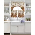 thumbnail image 3 of Pumpkins Fall Swag Kitchen Curtains Sets for Windows 24 Inch Length, Harvest Thanksgiving Botanical Farmhouse Leaves Short Window Curtain Swags Valances and Tiers 3 Piece Set for Cafe/Dining Room, 3 of 5