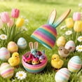thumbnail image 3 of 3D Printed Easter Eggs with Bunny Inside,8.46 inch,Rabbit Egg Figurine Desktop Ornament, Unique Easter Gift Set, 3 of 7