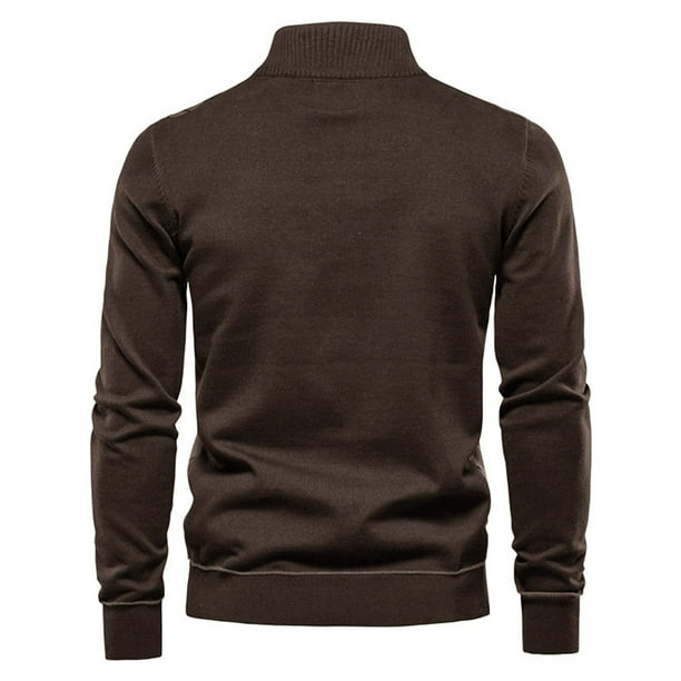 Gibobby Sueter ligero hombre Sueter de Punto Acanalado con Cuello Alto para Hombre Cafe M Walmart en linea