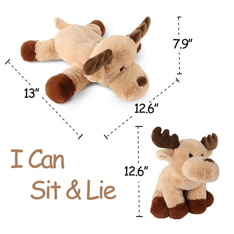 Weigedu Adorable Caribou Reindeer Elk Moose Plush Toy, 13 Inches
