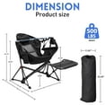 thumbnail image 2 of Autlaycil Camping Chairs, Oversized Hammock Chairs, Folding Rocking Chairs, Adjustable Back Swing Chairs, Cup Holder, Outdoor Beach Lawn, Black, 2 of 6