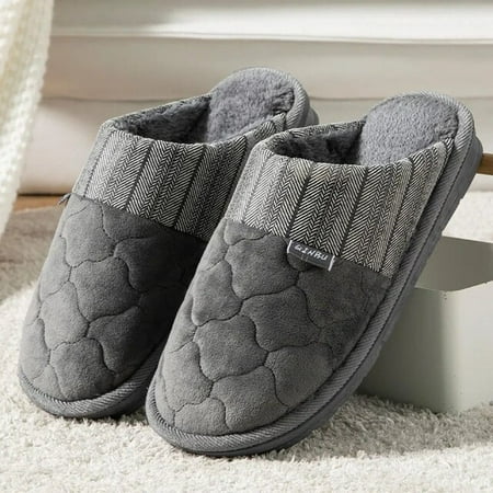 

Plus Size 48 49 Waterproof Men Down Slippers Winter Indoor Fur Shoes Male Rubber Anti-Odor Mans Flurry Slides Floor Slippers Man