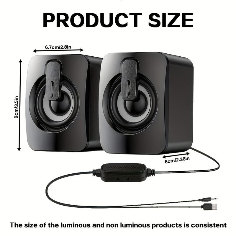Computer Speakers PC Sound Box HIFI Stereo Microphone USB Wired Caixa De Som with LED Light For Desktop Computer Laptop Audio