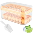 thumbnail image 1 of Ice Cube Tray with Lid Easy Release Large Ice Cube Mold for Freezer Ice Cube Maker with Scoop (Yellow), 1 of 8