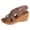 Brown, variant on Women's Platform Sandals Strappy Cork Wedges Adjustable Buckle Ankle Strap Open Toe Retro Dress Shoes Summer Outdoor High Heeled Mules Brown Size 8