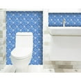 thumbnail image 3 of HomeRoots 400116 4 x 4 in. Blue & White Cross Peel & Stick Tiles, 3 of 5