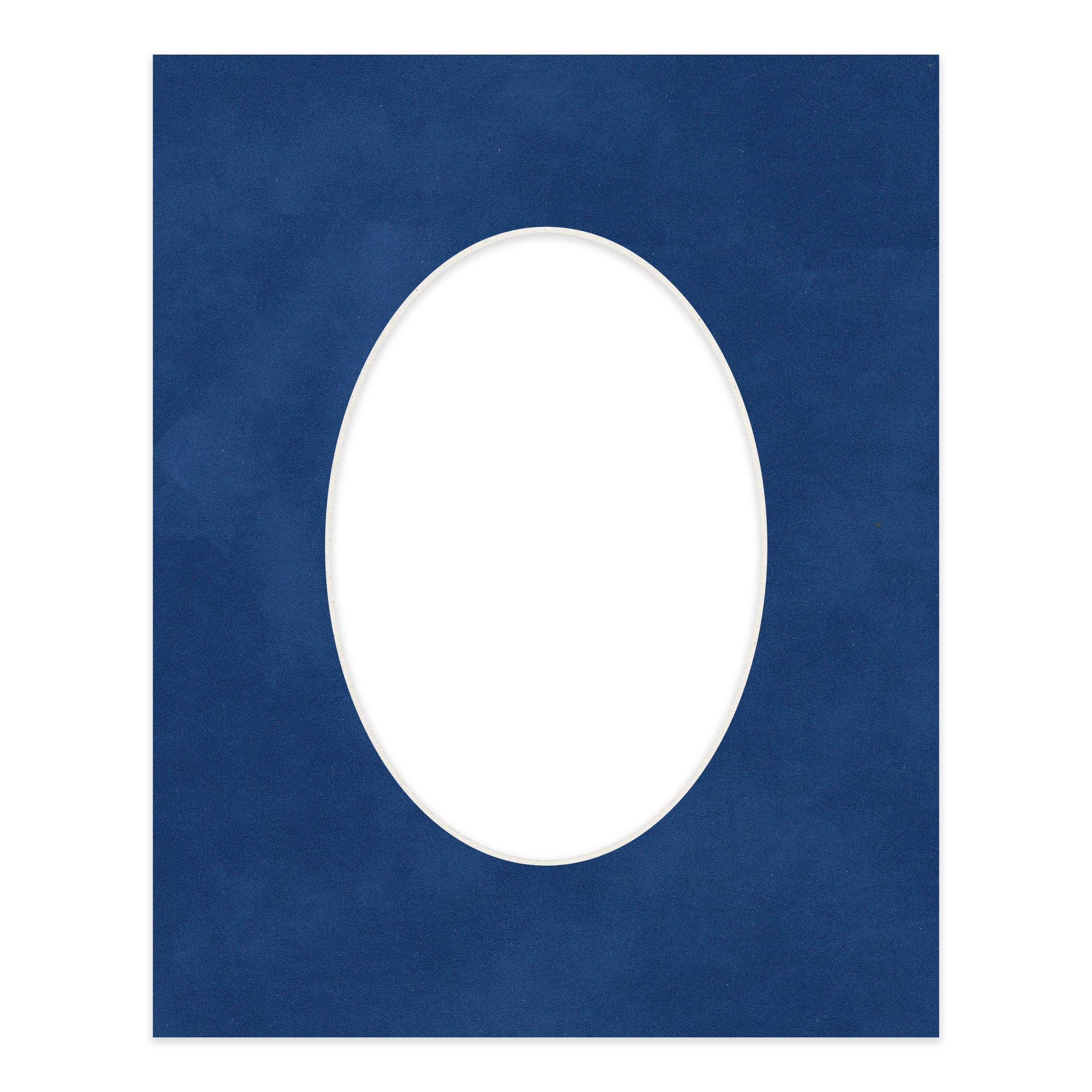 Brooke Blue Suede Picture Frame Mat for 18x24 Frames - Oval Opening for 15x21 Photos - 1 Mat