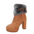 thumbnail image 1 of NECHOLOGY Botas Mujer Adulto Femenino Zapatos Botines para mujer Zapatos Tacones Cremallera Chunky Short Botas altas transpirables para mujer Botas retro para mujer (Brown, 11), 1 of 7