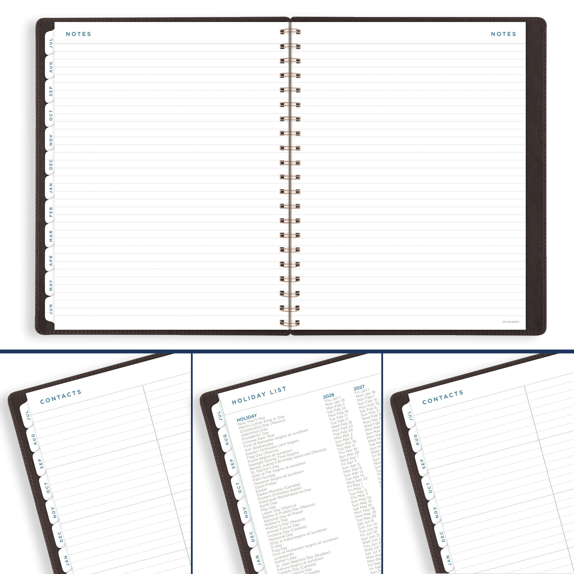 AT-A-GLANCE Signature Collection Academic 2026-2027 Weekly Monthly Planner Brown