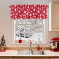 thumbnail image 2 of Christmas Tree Valances for Windows, 42 x 18in, Winter Snowflakes Stars White Red Rod Pocket Kitchen Valance Curtain Light Filtering Window Treatments for Living Room Bedroom, 1 Panel, 2 of 7