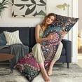 thumbnail image 5 of Paisley Long Body Pillow Cover - Vintage Bohemian Floral Print, Soft & Breathable Ethnic Fabric, Hidden Zipper, 20"x54" - Elegant Home Decor Gift for Side Sleepers & Pregnancy Support, 5 of 6