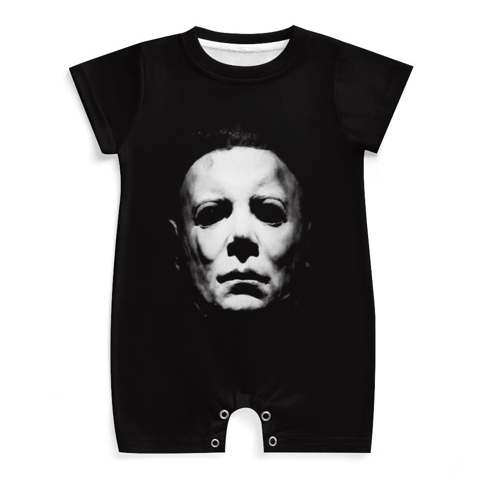 Michael Myers Halloween Baby Bodysuit - Orange, Handmade, Sizes Newborn To 24 Months