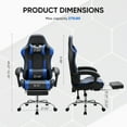 thumbnail image 3 of EDX Ergonomic Gaming Chair High Back Office Chair with Lumbar Support and Adjustable Armrests Swivel Racing Chair, Black and Blue, 3 of 9