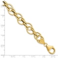 thumbnail image 4 of 14K Yellow Gold Fancy Necklace Chain Polished and Textured Link Bracelet 7.5 inch 11 mm, 4 of 6