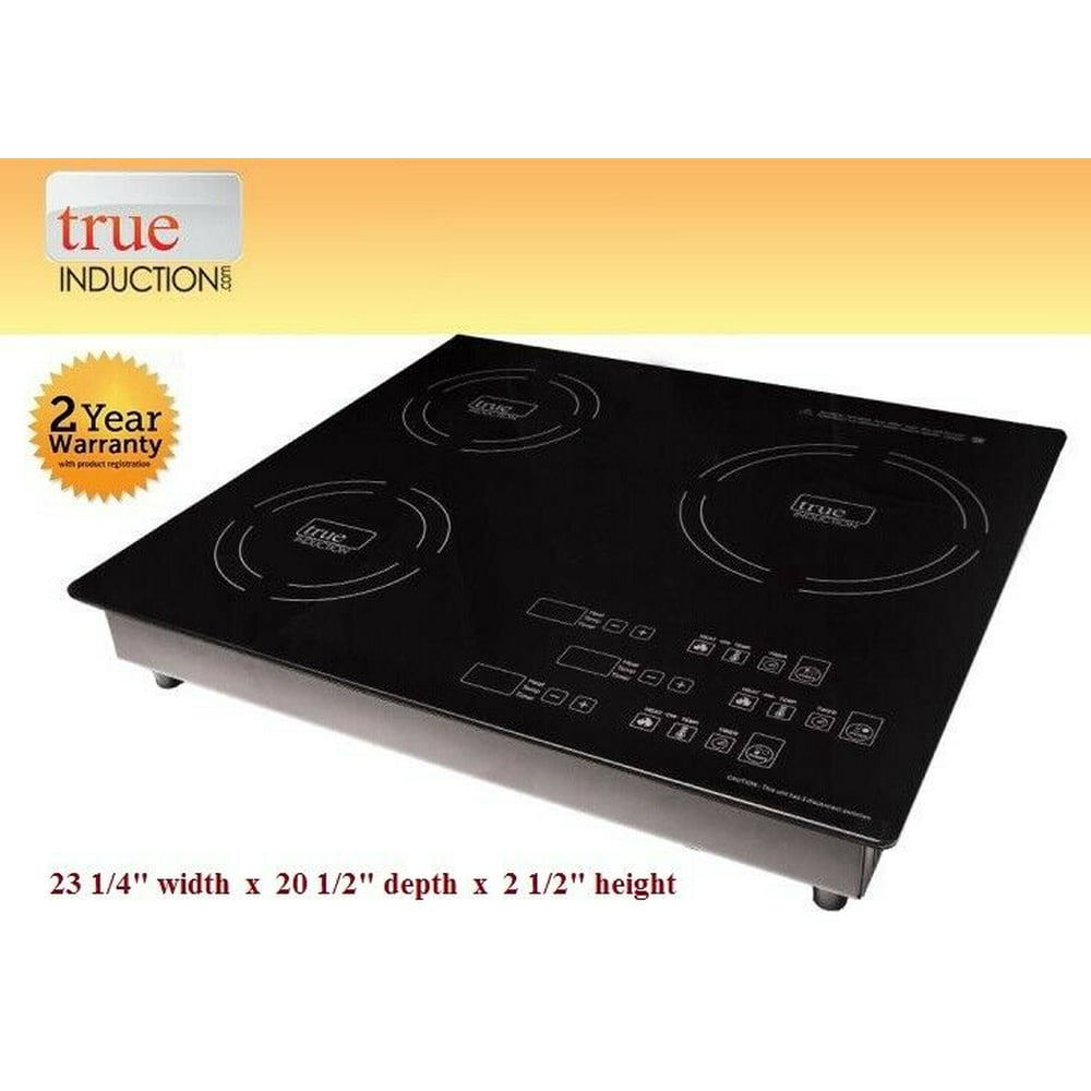 TRUE INDUCTION Triple Burner Induction Cooktop * Counter Inset * Black