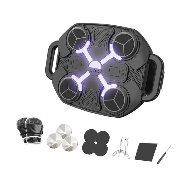 Máquina de boxeo electrónica con almohadilla de reacción para golpear el objetivo, equipo de entrenamiento de boxeo Negro