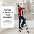 thumbnail image 5 of 2 Step Ladder Folding Step Stool with Wide Anti-Slip Pedal, Convenient Handgrip, Portable Steel Step Stool, 300 lbs Sturdy Steel Ladder for Household and Office,White, 5 of 8