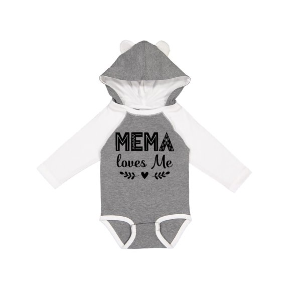 Inktastic Mema Loves Me Baby Clothes Girls Long Sleeve Baby Bodysuit
