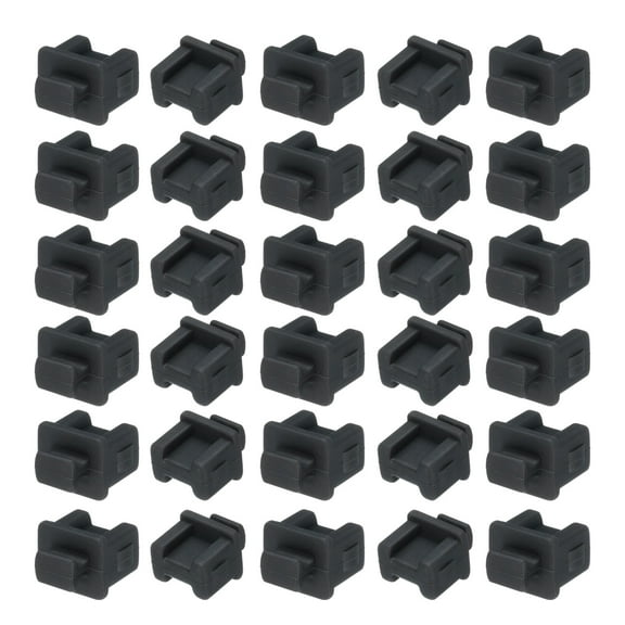 Uxcell 30pcs SFP-B Port Duct Covers Caps Silicone Plugs Protector for Internet Network Device SFP Female Plug, Black