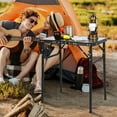 thumbnail image 3 of Redcamp Small Folding Camping Table, Adjustable Height, Lightweight Aluminum Frame, 2 Feet, Grey, 3 of 9