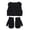 Z2 Black, variant on Krdevn Solid 2Pcs Kids Winter Knit Set Beanie Hat Lined Touch Screen Gloves Soft Warm Cold Weather Kit for Toddler Boys Girls