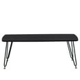 thumbnail image 2 of LeisureMod Modern Coffee 47" Rectangular Wood with Sturdy Metal Legs Wooden Cocktail Table for Living Reception Room, Elmwood Collection, Black, 2 of 11
