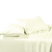 Solid Ivory Brushed Microfiber Split King Size Bed Sheet Set