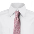 thumbnail image 2 of Vintage Necktie, Leafy Pinkish Damask Lines, Dress Tie, 3.7", White Eggshell, by Ambesonne, 2 of 3