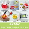 thumbnail image 6 of AnTom Vented Collapsible Microwave Splatter Cover with Easy Grip Handle, Dishwasher-Safe, BPA-Free Silicone & Plastic (Set of Red & Green), 6 of 6