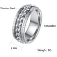 thumbnail image 6 of Udolfly Mens Fidget Rings Anxiety Rings for Men Womens Chain Spinner Rings for Adults Titanium Steel Ring Silver Silver Size 9, 6 of 7