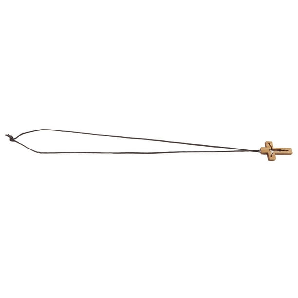 Collar Con Cruz De Regalo, Collar Con Colgante De Cruz De Madera De La Suerte Hecho A Mano Brillante Para Oración Para Mujeres