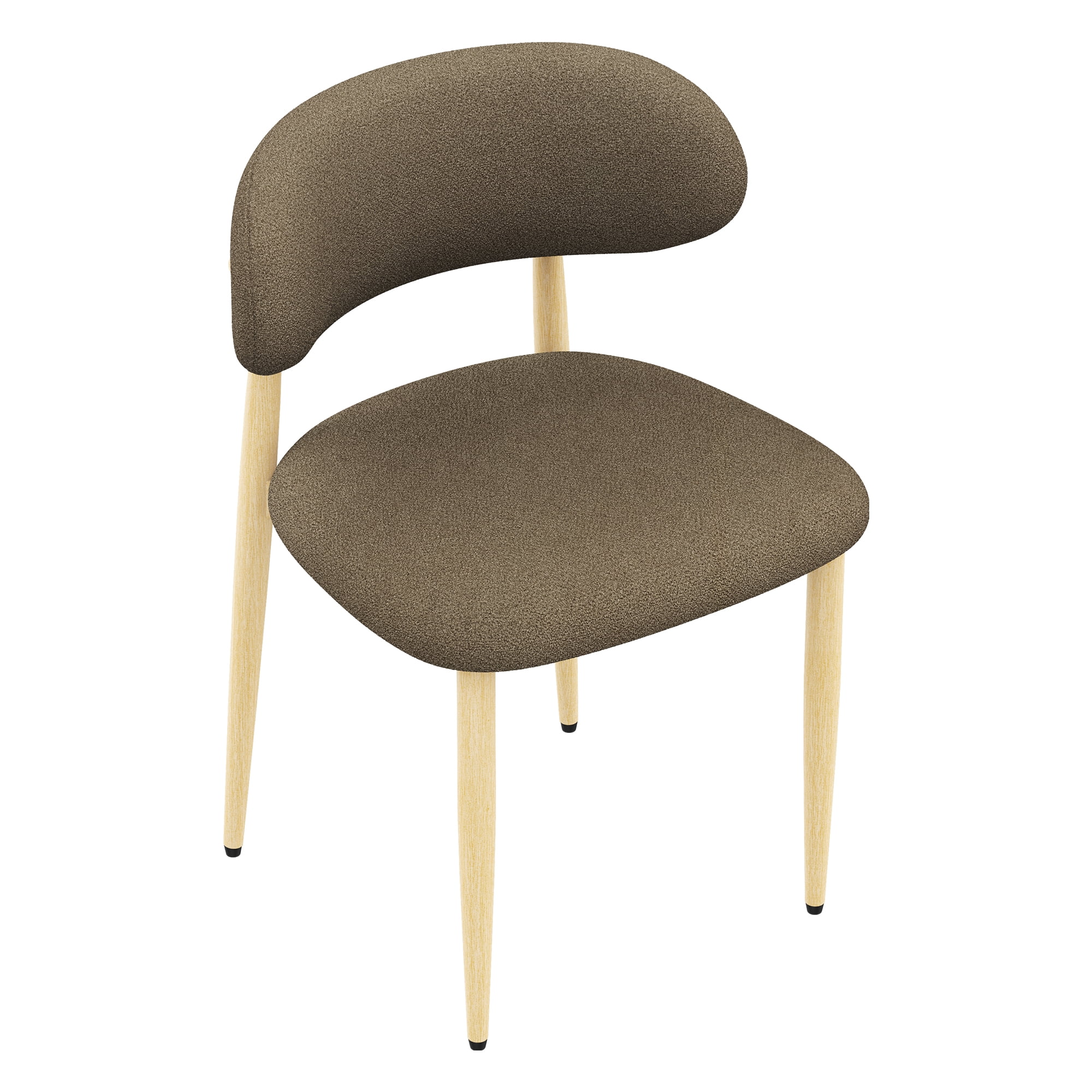 Mintazer Modern Upholstered Dining Chairs Set of 4, Minimalist Padded Kitchen Chairs with Lamb Wool Fabric & Non‑Slip Foot Pads for Dining Room Kitchen Small Apartment, Coffee