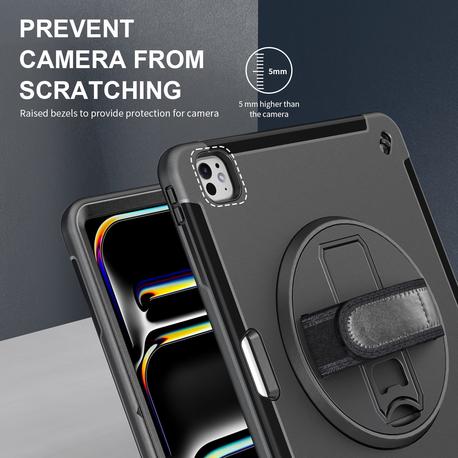 ZOLOHONI Case for Apple iPad Pro 13 inch M4 2024 / M5 2025 Heavy Duty Rugged Shockproof Cover